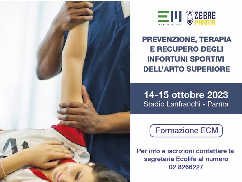 AL VIA LE ISCRIZIONI PER IL CORSO DI ALTA FORMAZIONE “PREVENZIONE, TERAPIA E RECUPERO DEGLI INFORTUNI SPORTIVI DELL’ARTO SUPERIORE”