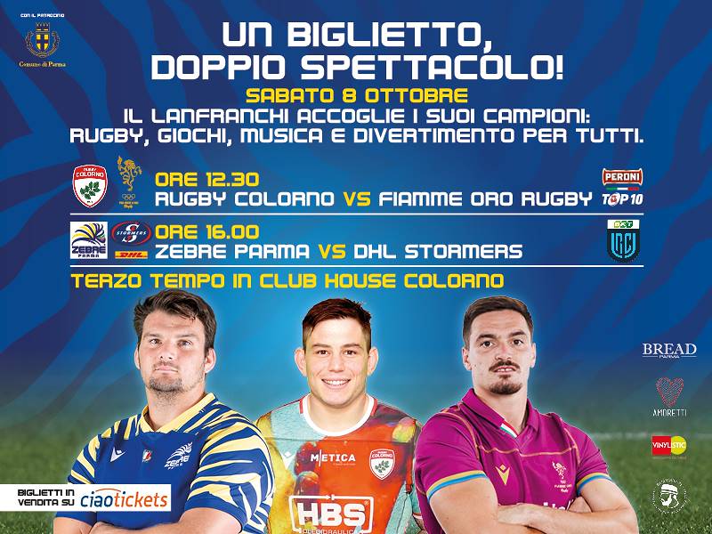 IL GRANDE RUGBY È A PARMA: SABATO 8 OTTOBRE IL LANFRANCHI ACCOGLIE I SUOI CAMPIONI!