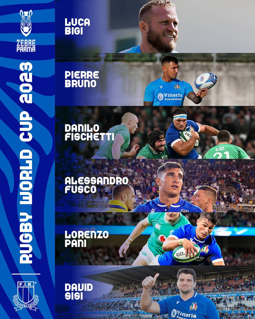 SEI ZEBRE CONVOCATE PER LA COPPA DEL MONDO 2023