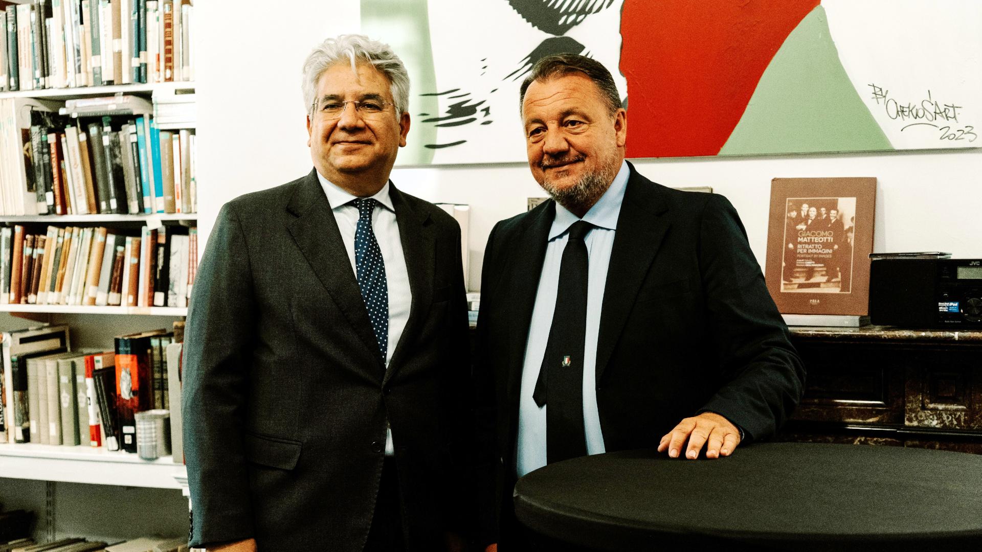 l’Ambasciatore d’Italia in Irlanda Nicola Faganello e il Presidente Gianni Fava