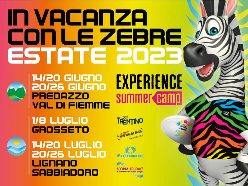 Di seguito i dettagli e le modalità di iscrizione alla terza edizione del camp estivo “In vacanza con le Zebre”:
